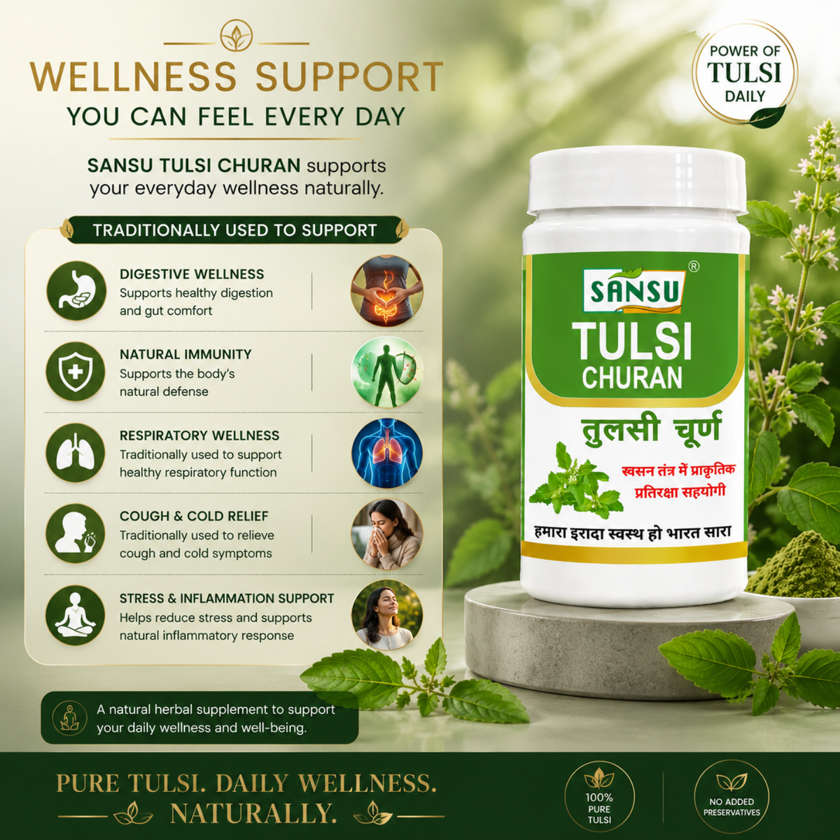 Sansu Tulsi Powder 100 Gm (Pack Of 2)