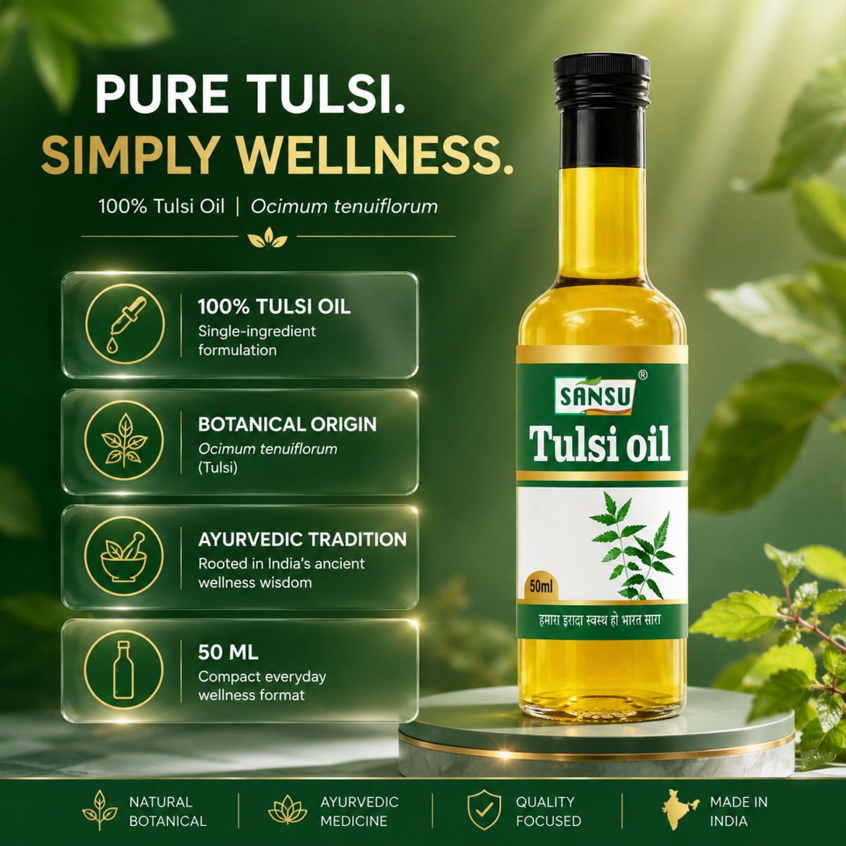 Sansu Tulsi Oil 50 ml (Pack of 2)