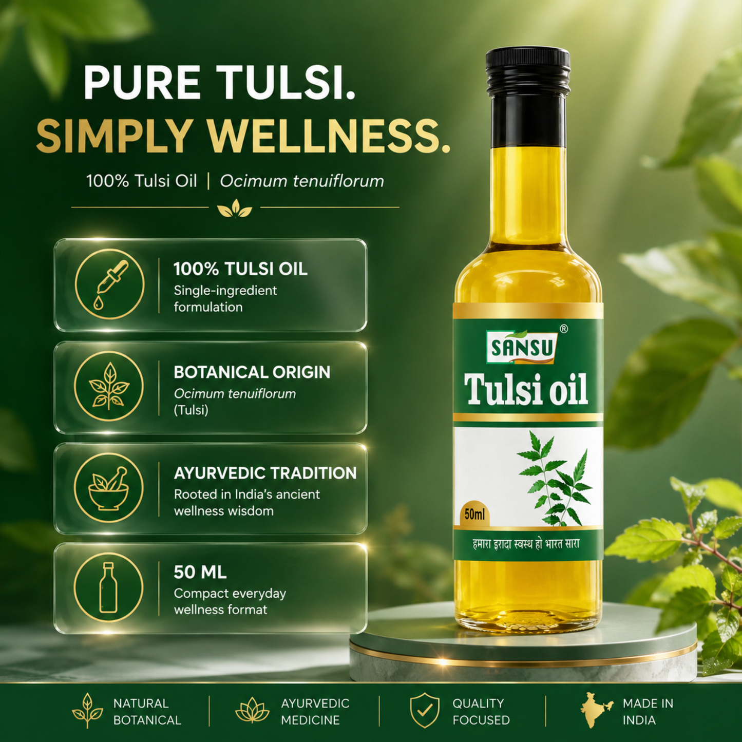 Sansu Tulsi Oil 50 ml (Pack of 2)
