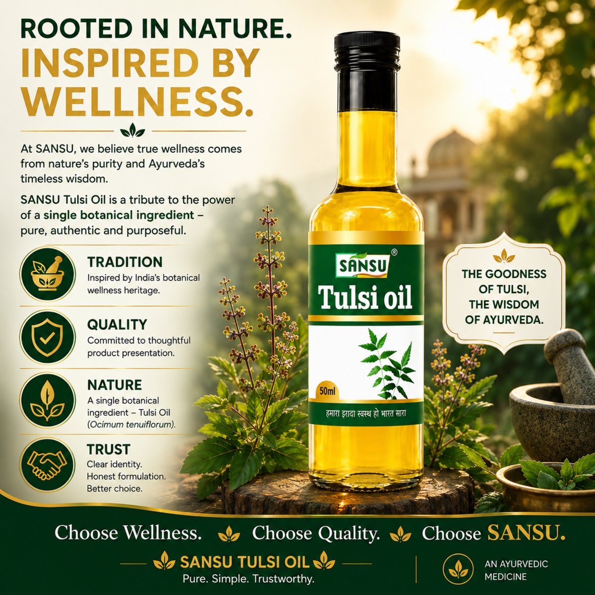Sansu Tulsi Oil 50 ml (Pack of 2)