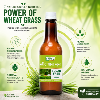 Sansu Wheat Grass Juice | Good For Immunity | 100% Natural (500 ml)