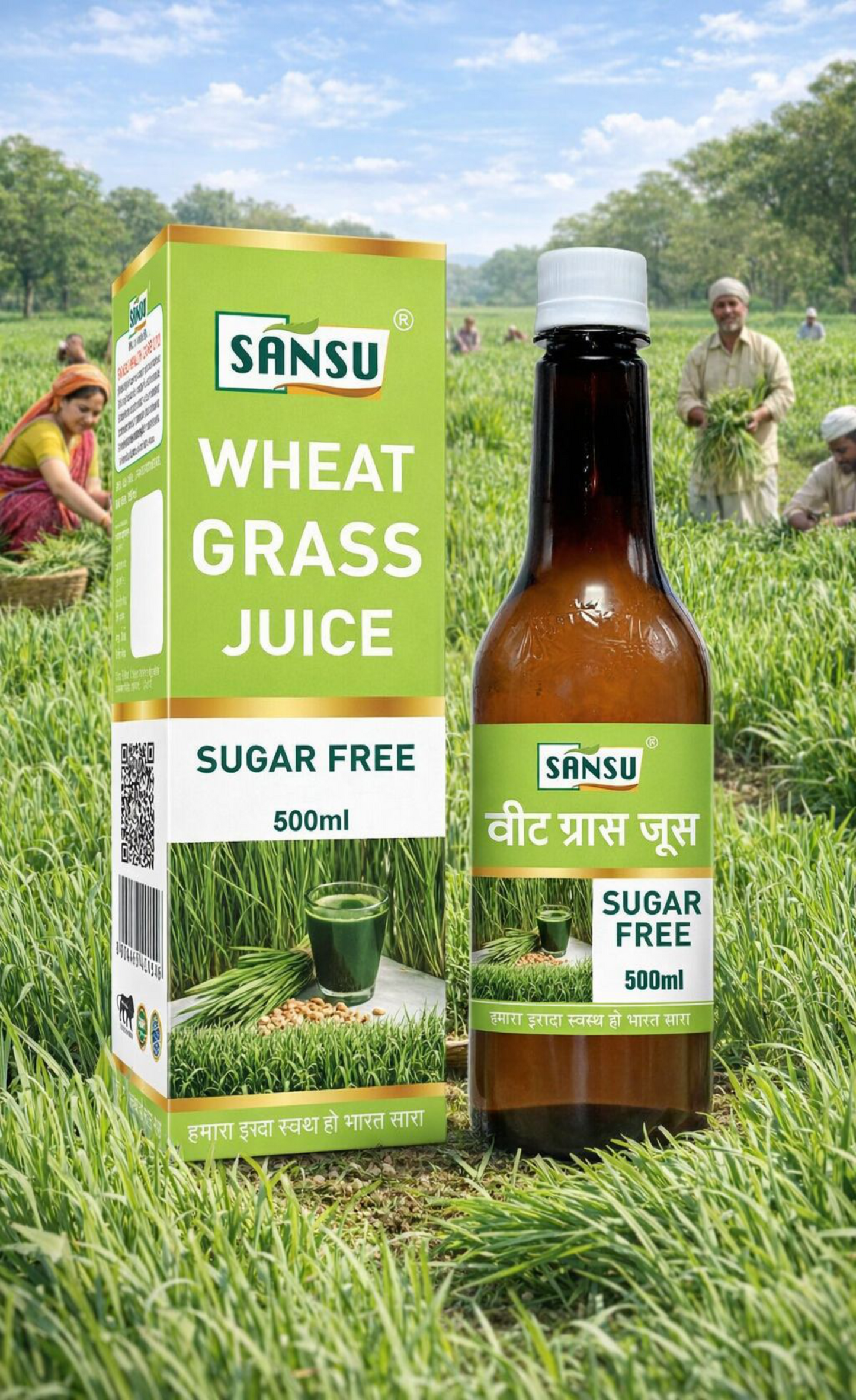 SANSU Wheat Grass| Good For Immunity | 100% Natural (500ML)