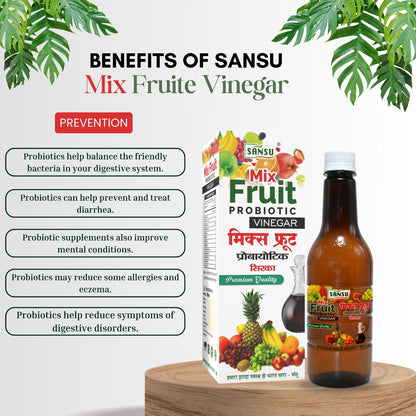 SANSU Mix Fruit Probiotic Vinegar | Premium Quality Vinegar (500ml)