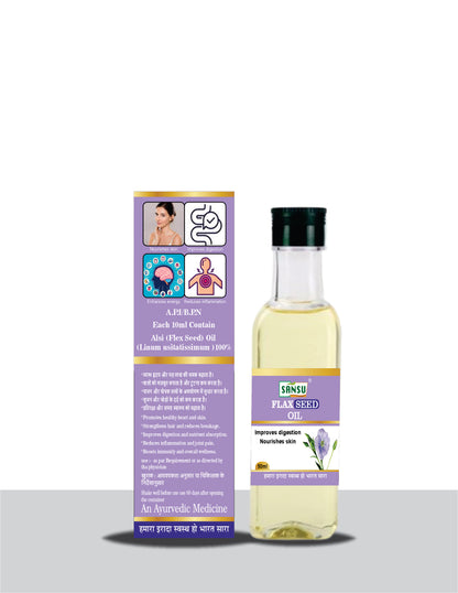SANSU Extra Virgin Alsi/Flax seed Oil, Cold Pressed, High in Omega 3 (Pack of 2) [50 mlx2]