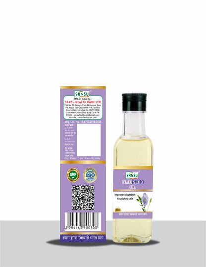 SANSU Extra Virgin Alsi/Flax seed Oil, Cold Pressed, High in Omega 3 (Pack of 2) [50 mlx2]