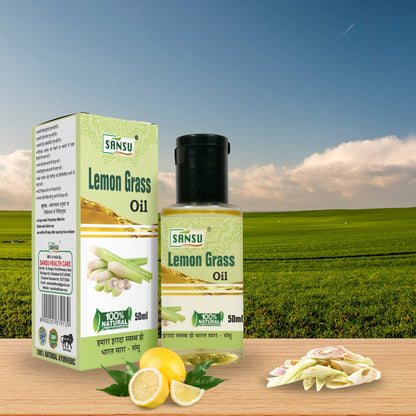 SANSU Lemon Grass Oil Essential oil for Skin & Hair care (Pack Of 2)