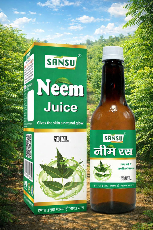 SANSU Neem Juice/Ras | Good for Health Hair and Skin | Boosts Immunity | Helpful in Digestion | 100% Natural (500ML)