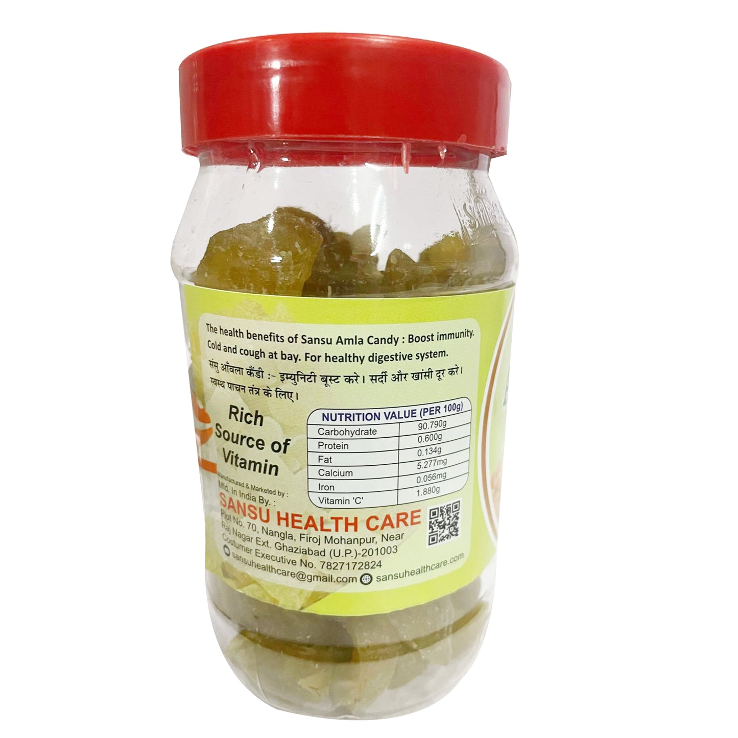 SANSU Sweet Amla Mingle Candy, Dehydrated Candies, Diet Sugar Friendly, 100% Natural, No added Preservatives, 200g (Pack of 2)