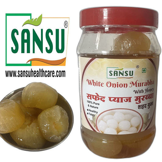 SANSU Homemade Organic White Onion Murabba with Honey" Good for Health | Natural Immunity Booster | (500 Gram)