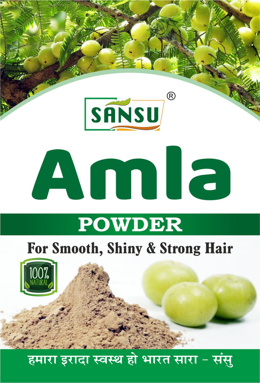 SANSU Pure Amla Powder For Hair Growth | 100% Natural, No Preservatives 100 Grams (Pack of 2)